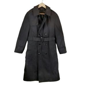 Defense Logistics Agency Garrison Collection Men's All Weather Black Trench Coat